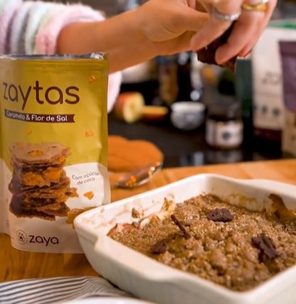 Crumble de maçã com iogurte e Zaytas