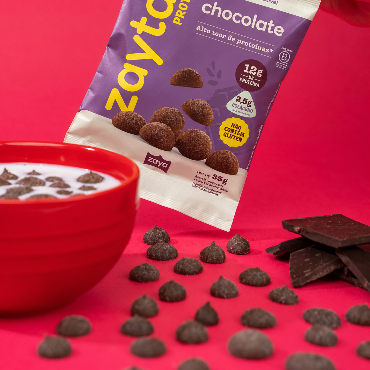 Kit 12 Zaytas Bites Protein Chocolate