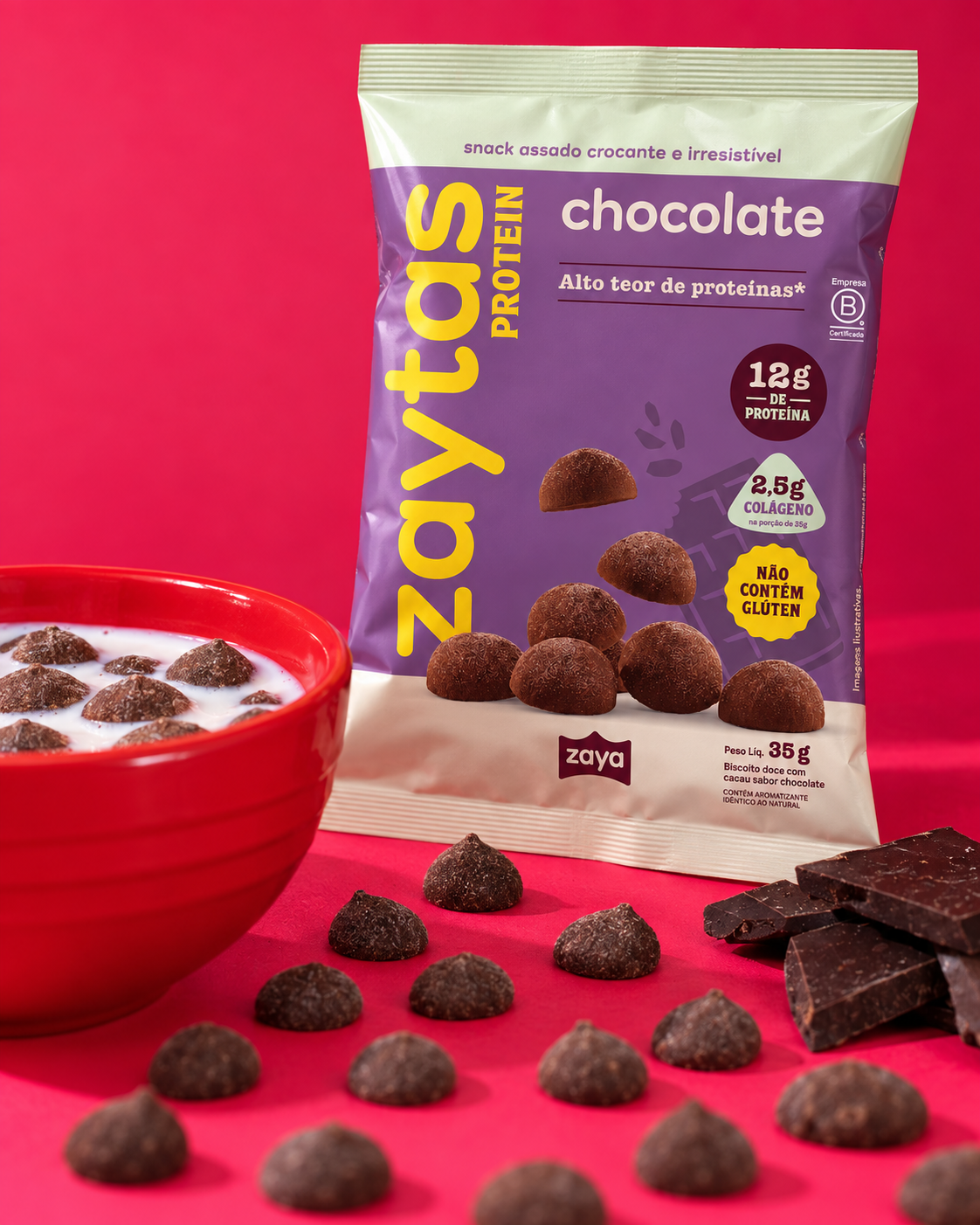 Kit 12 Zaytas Bites Protein Chocolate