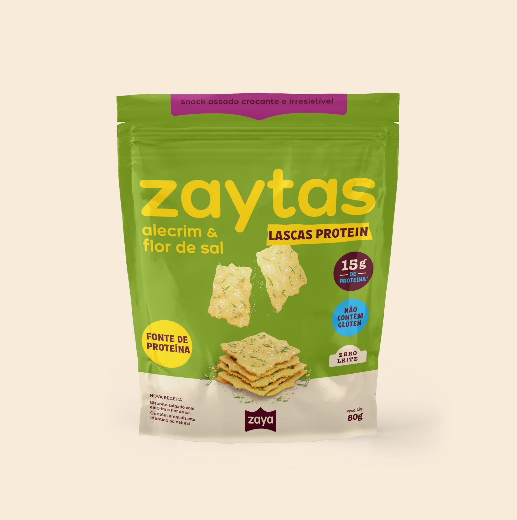 Zaytas Lascas Proteica Alecrim & Flor de Sal 80g