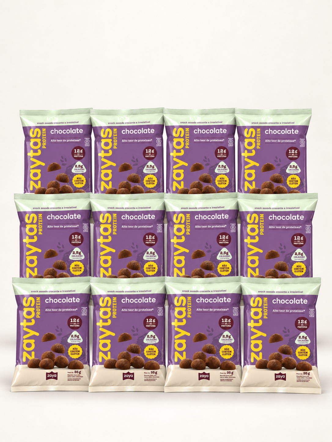Kit 12 Zaytas Bites Protein Chocolate