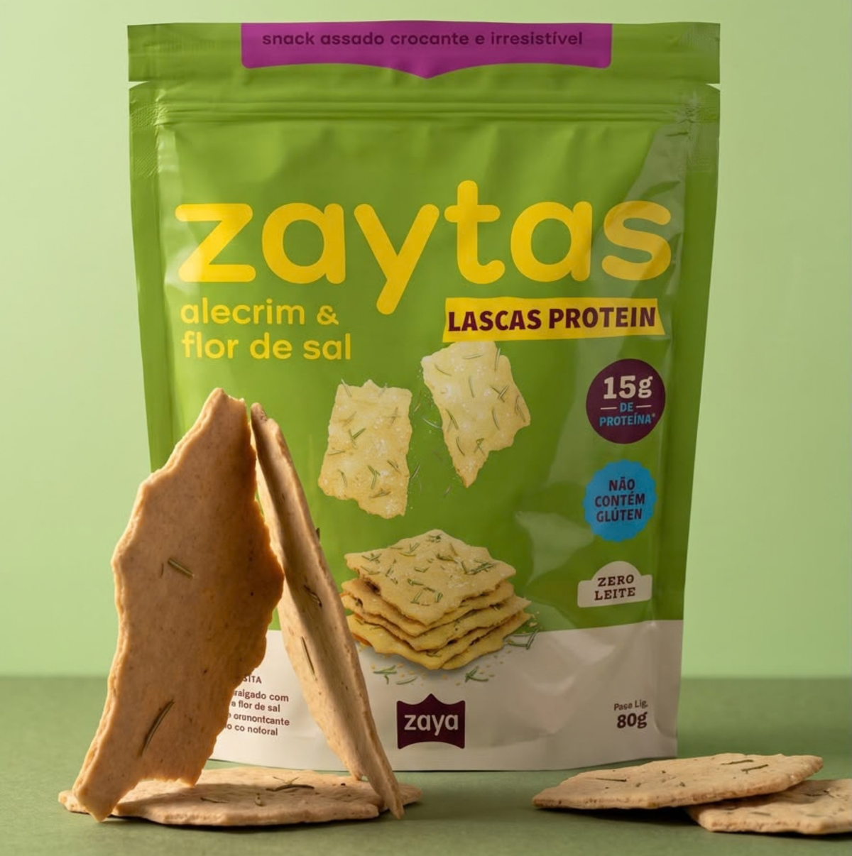 Zaytas Lascas Proteica Alecrim & Flor de Sal 80g